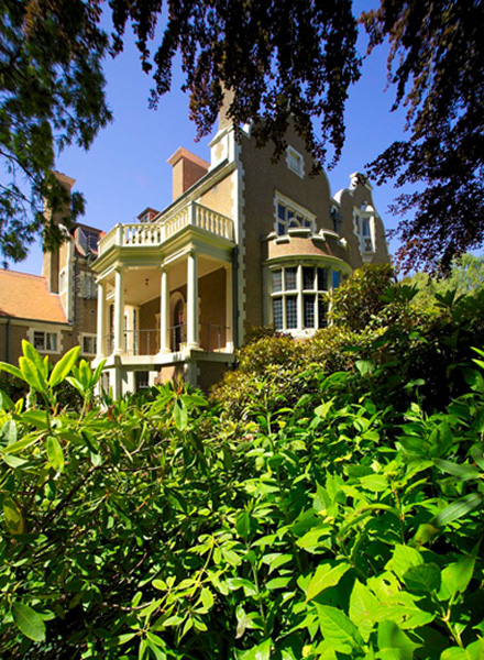 View up to the house from the lower garden.