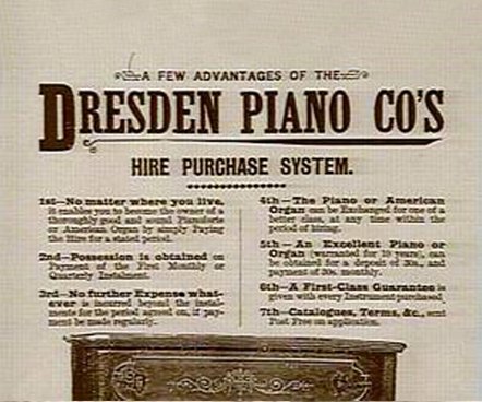 Advertisement for the Dresden Piano Company